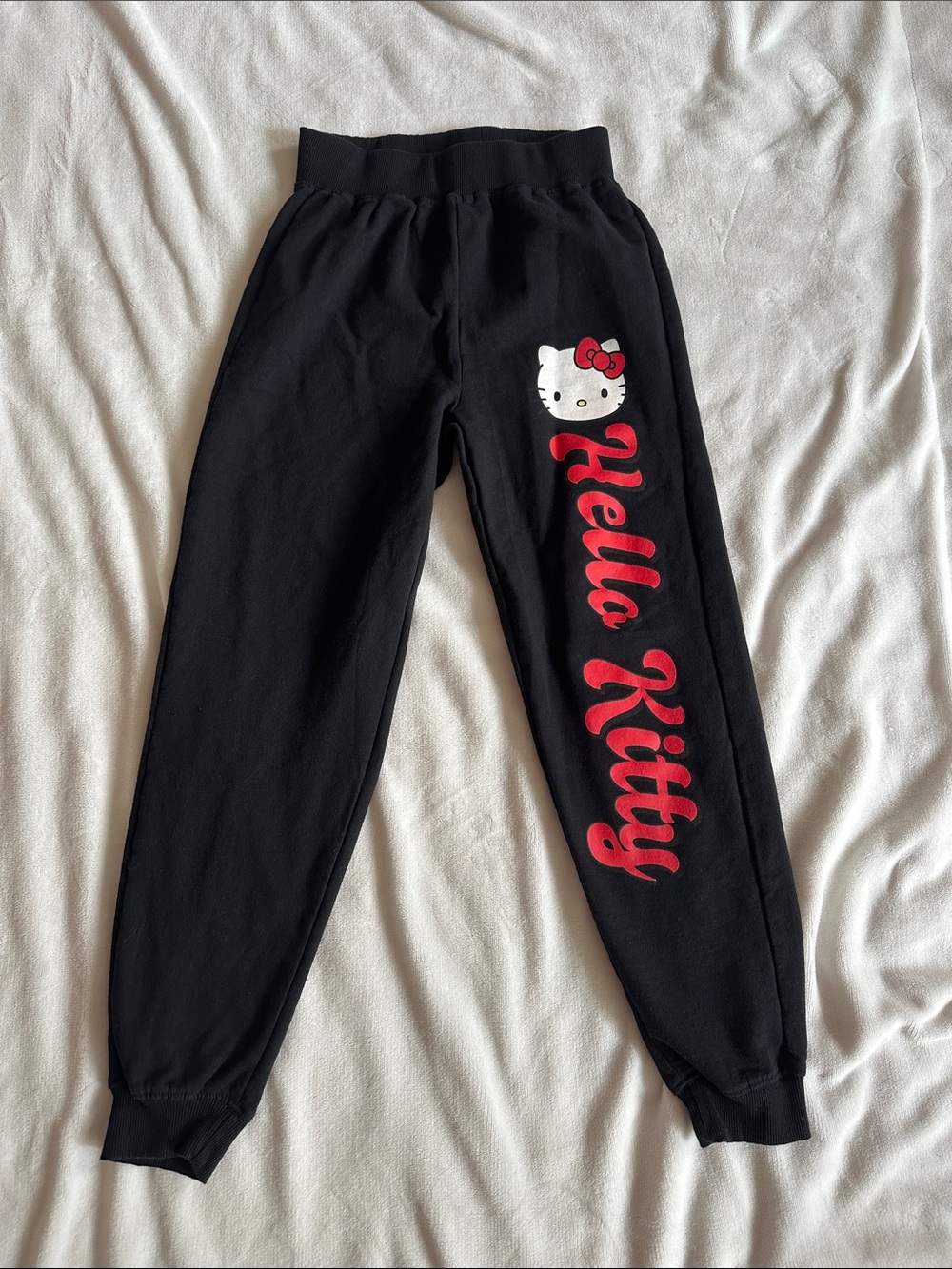 Hello Kitty Black Sweatpants with Red Script & Character